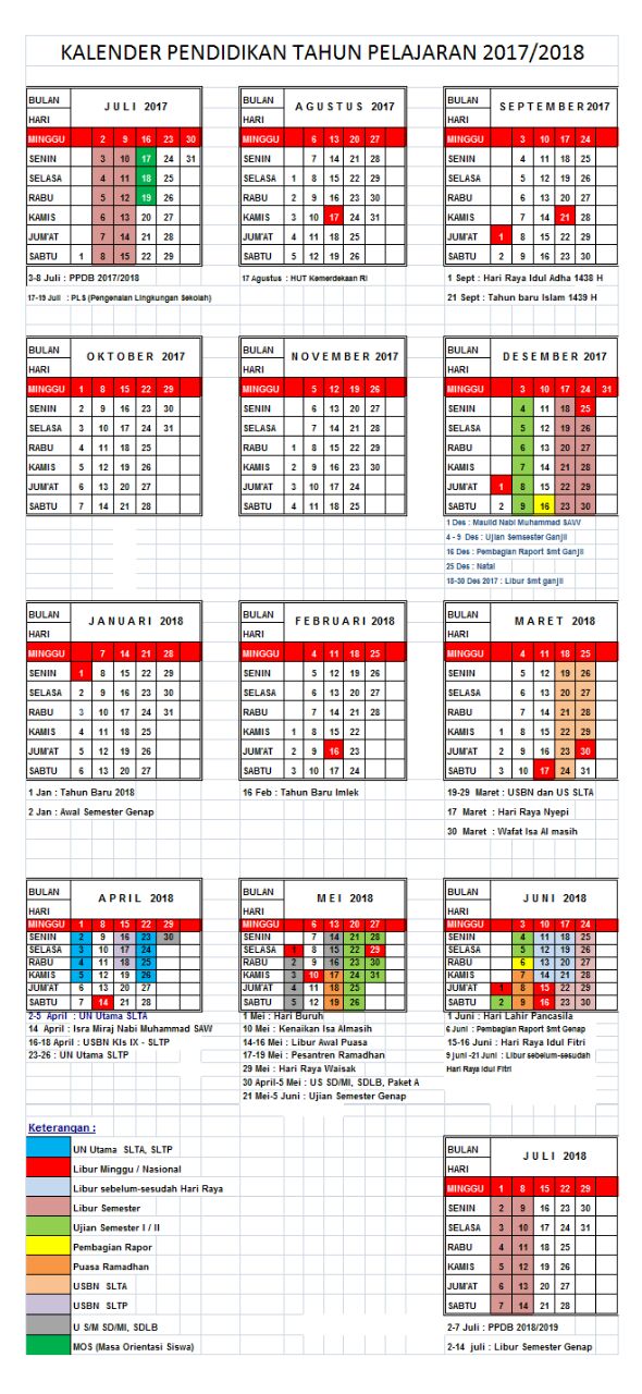 Kalender Dinas 2017-2018